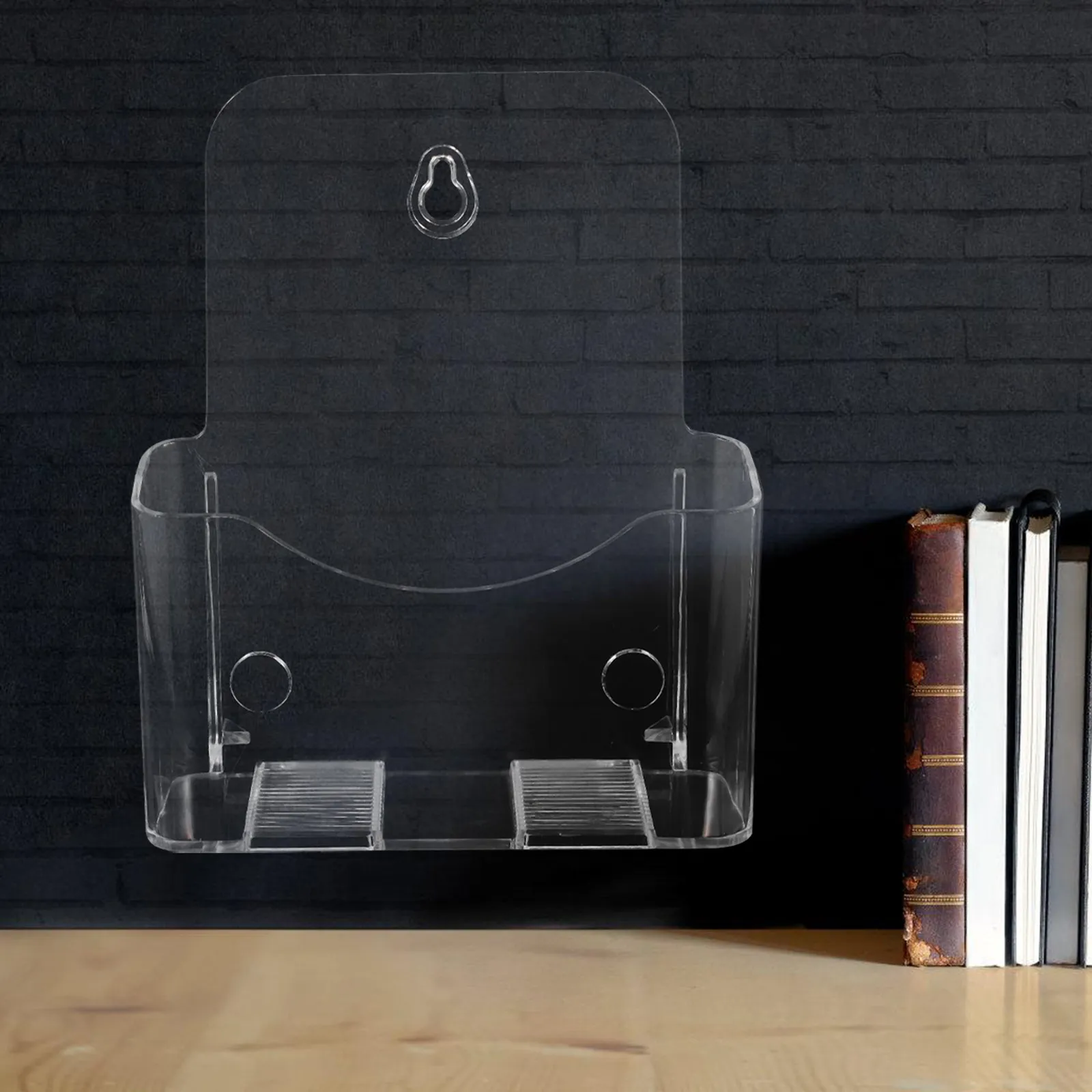 Wall Mount Clear Acrylic Magazine Holder Office Brochure Rack Transparent Display Stand for Flyers Pamphlets Document Organizer