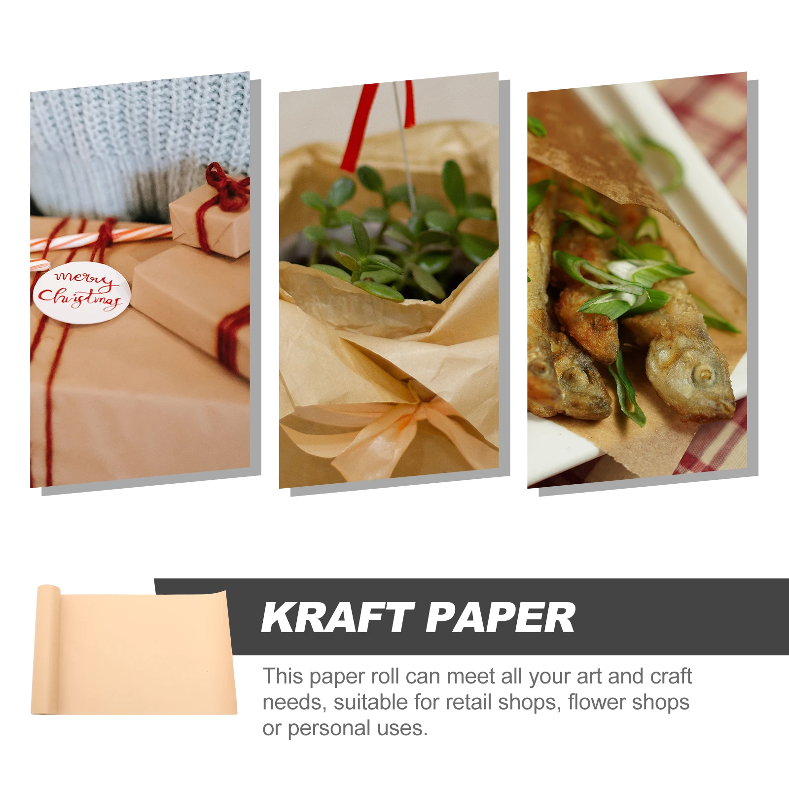 Kraft Paper Roll Simple Wrapping Brown Craft Scroll for Crafts Packaging Book Packing