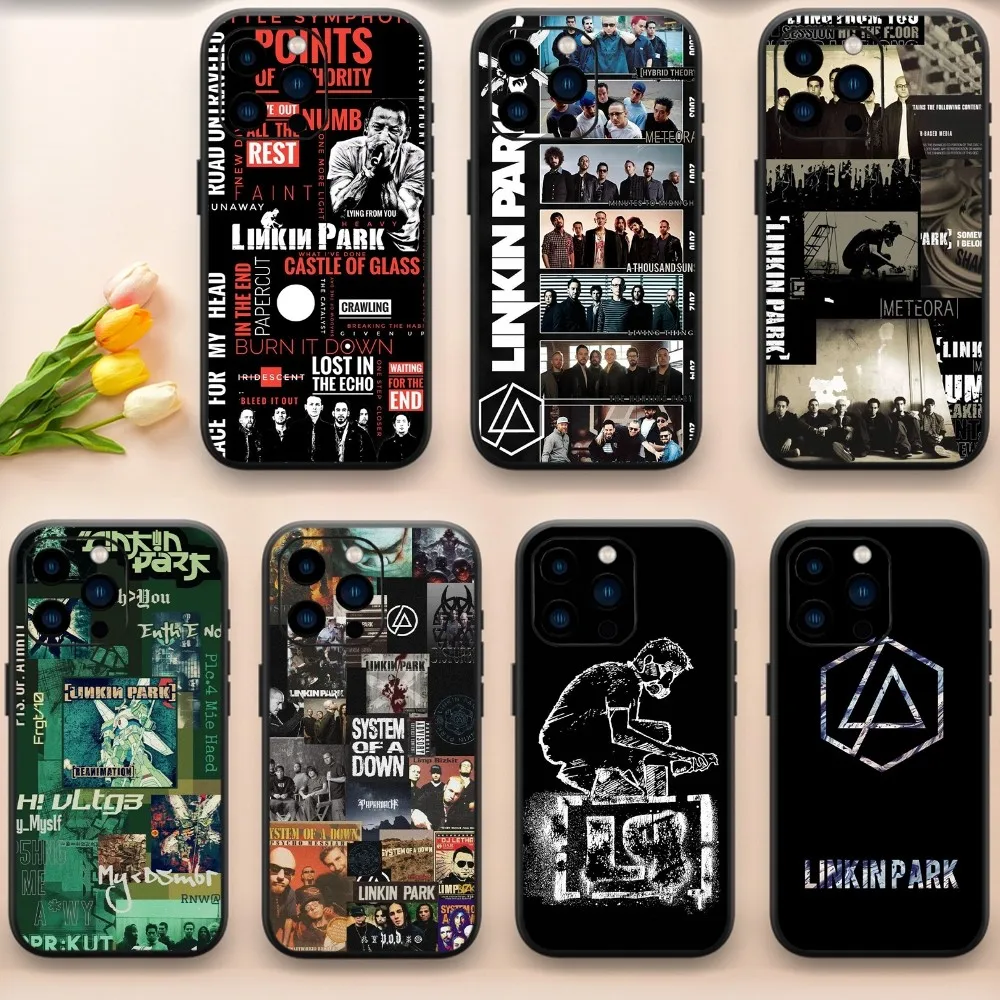 Band L-Linkin Cool P-Park Phone Case For iPhone 13 14 15 11 12 Mini Pro Max Transparent Shell