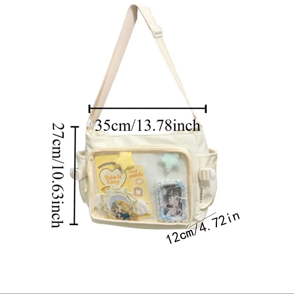 الموضة اليابانية نمط شفاف Itabag Harajuku بولي كلوريد الفينيل قماش حمل حقيبة شارة عرض سعة كبيرة لوليتا حقيبة يد يوميا