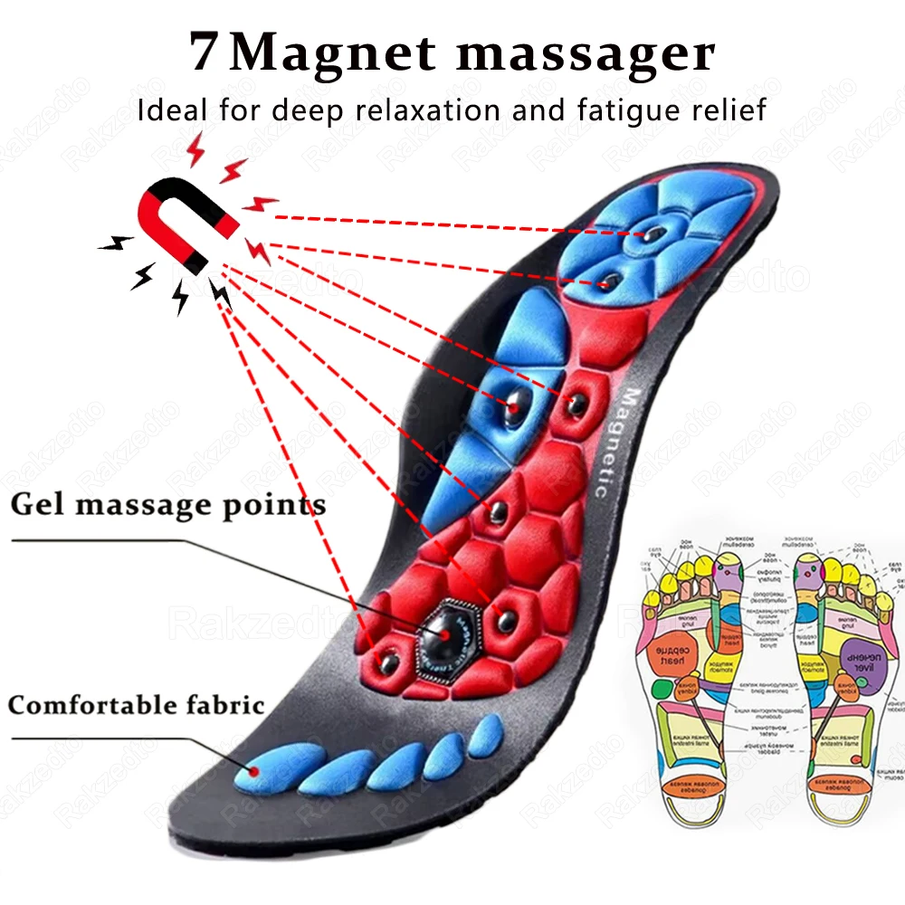 Medical Magnetic Insoles for Weight Loss Slimming Man Woman Plantar Fasciitis Foot Acupressure Massage Insoles With Arch Support