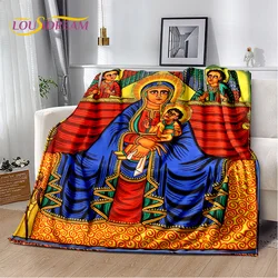 HD Africa Ethiopian Painting Art Cartoon Blanket,Soft Throw Blanket for Home Bedroom Bed Sofa Picnic Travel Office Cover Blanket