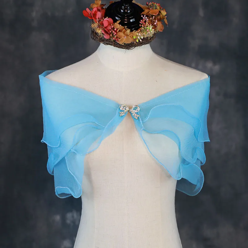 Bolero de encaje para mujer, capa nupcial negra, champán, roja, azul, púrpura, blanca, rosa, accesorios de boda