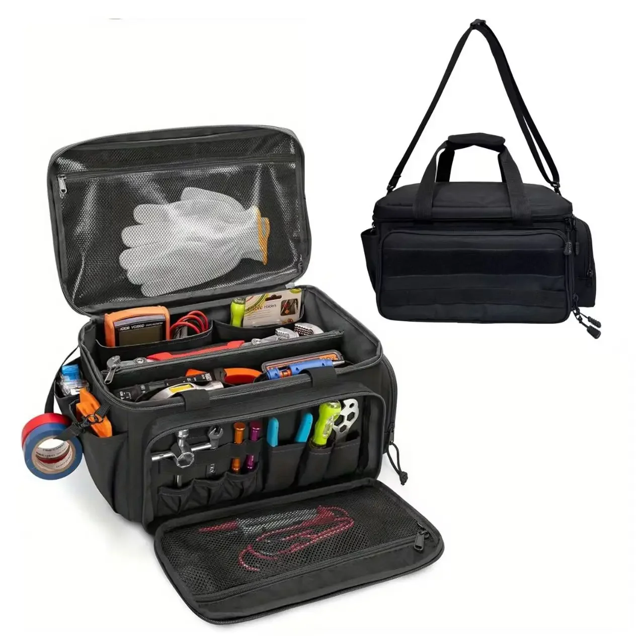 Tool Bag MultiFunction Work Organizer for Electrician Tool Repairmen Carpenters Non-Waterproof Thick Padded Bottom