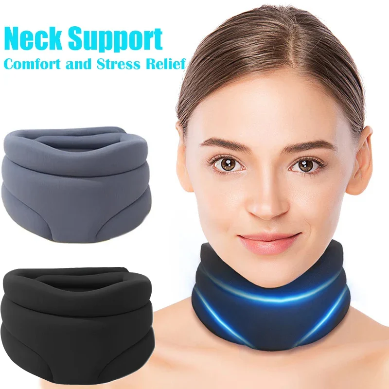 Neck Support Cervical Brace Cervicorrect Adjustable Foam Cervical Collar for Relieve Cervical Pain Airplane Travel Nap Health