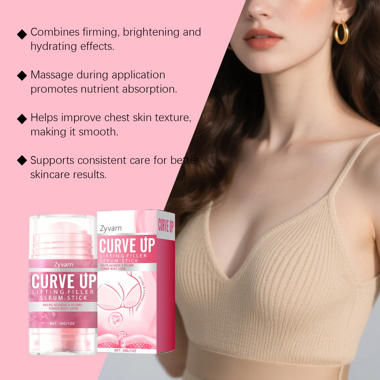 Aanscherping Borstcrème Stick Uitbreiding Verstevigende Groei Vorm Borst Hydraterende Voeden Glans Massage Verbeteren Losse Huidverzorging