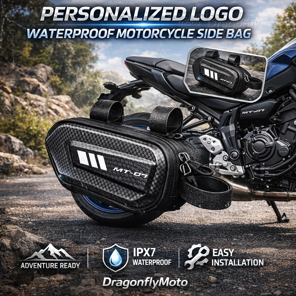 

Для мотоциклов YAMAHA MT-07 MT07 2014-2022 2021 2020 2019: Боковая сумка с индивидуальным логотипом, водонепроницаемая, жесткий корпус, седельная сумка