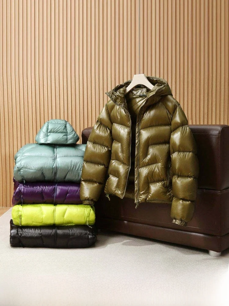 

Snow Mountain Series 90 White Goose down Puffer Jaet Thiened Bread Sle Coat with Hood for Men And Women Casual Sle