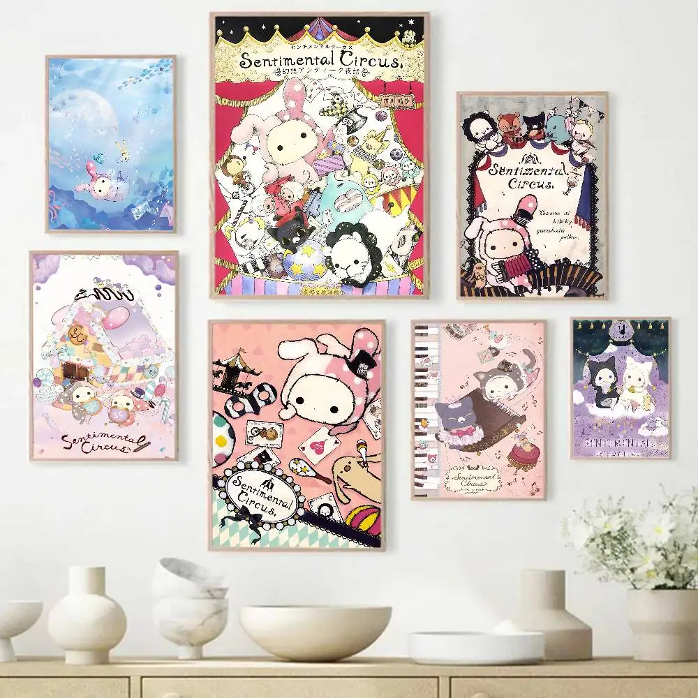 S-Sentimental Circus Self-adhesive Art Poster Whitepaper Prints Posters Artwork Aesthetic Art Wall Painting