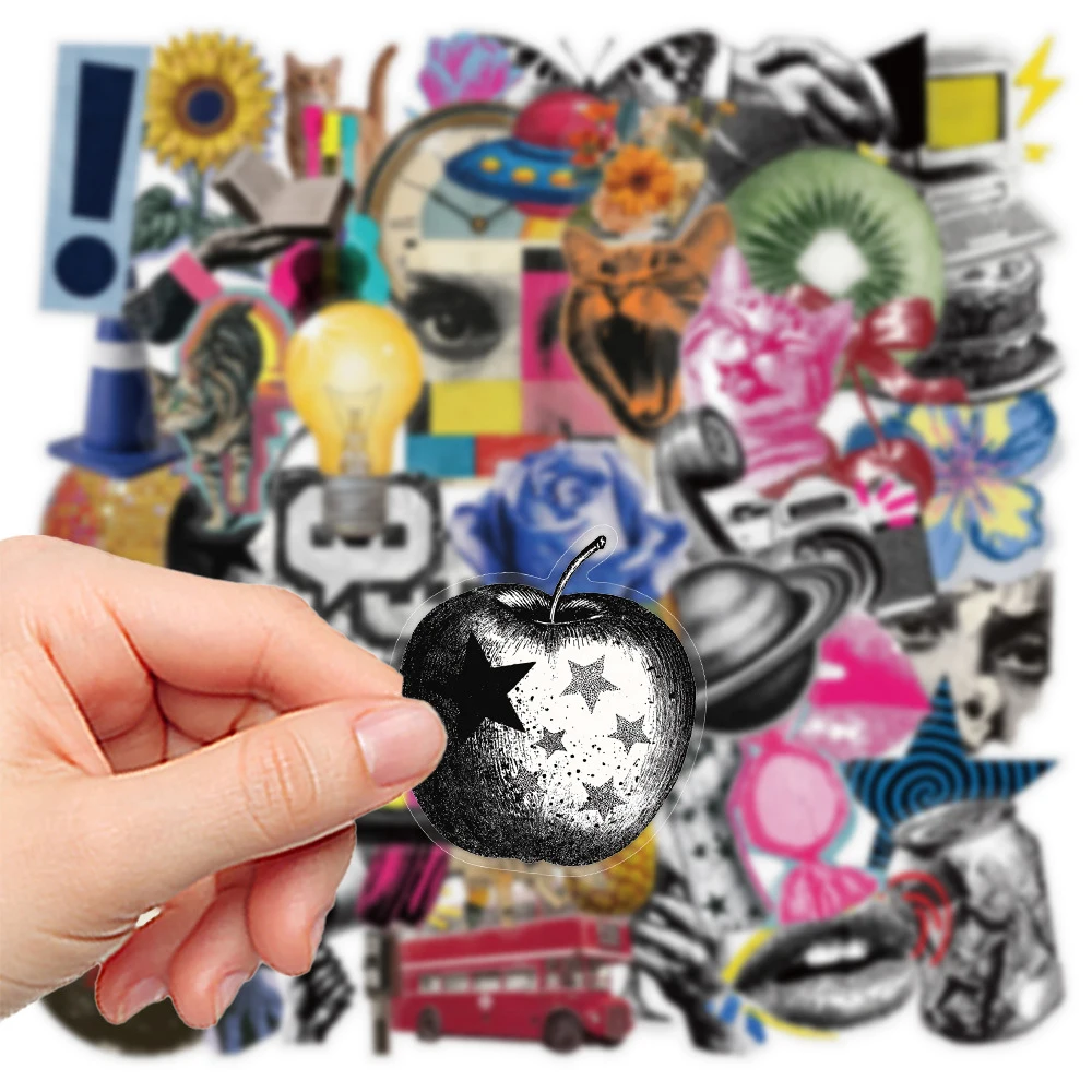 10/30/50pcs Transparent Vintage Y2K Cartoon Stickers Pop Aesthetic Decoration Decals Toys Graffiti Stationery Laptop Phone Case view 3