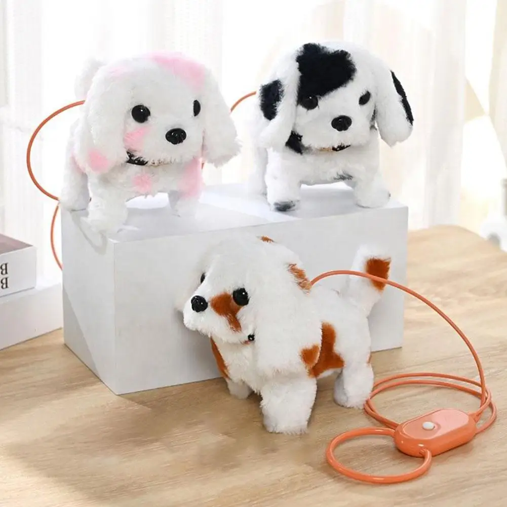 

Электрические плюшевые игрушки-симуляторы щенков, интерактивный робот-собака, ходячая, лающая, виляющая хвостом игрушка для детей, подарок на день рождения, Рождество, S3r4