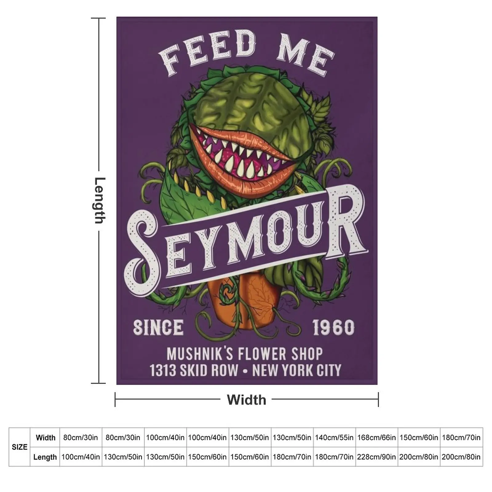 Feed me Seymour Throw Blanket couch cozy soft plush fuzzy picnic outdoor blanket