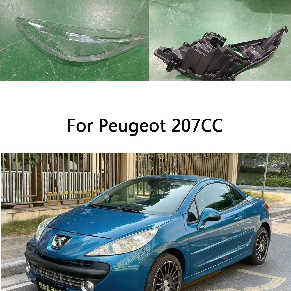 

For Peugeot 207CC front Car Headlight Cover Lens Shell Glass Lampcover Lampshade Headlamp Light mask