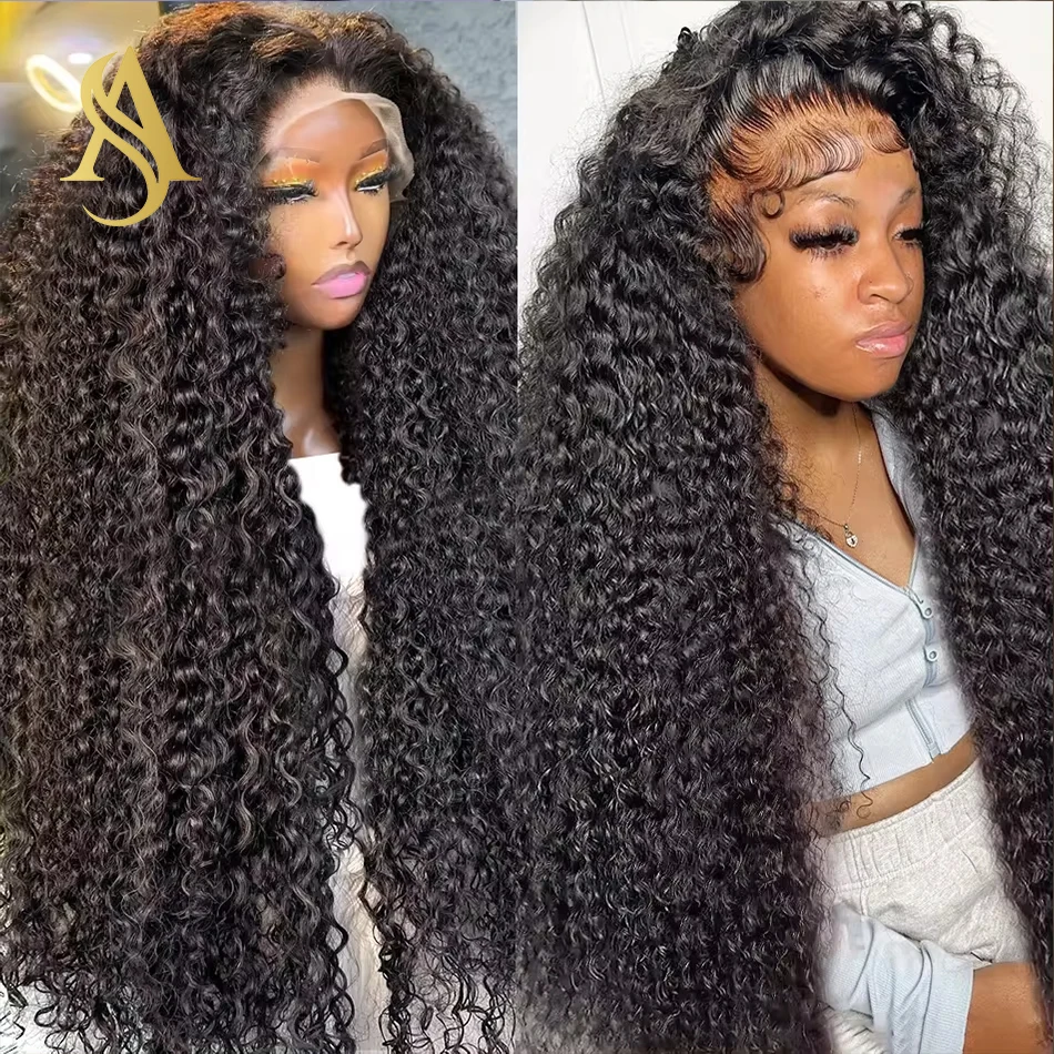 Alisa 250 Density 13x6 Deep Wave Lace Front Wig 13x4 Water Wave Hd Lace Frontal Wig 40 Inch 360 Curly Human Hair Wigs For Women