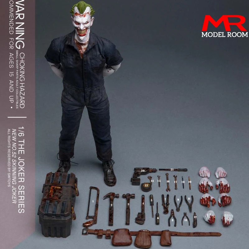 

SWTOYS FS037 1/6 The Skinning Clown Figure Model 12'' Male Soldier Action Figure Doll Full Set Toy for Collection