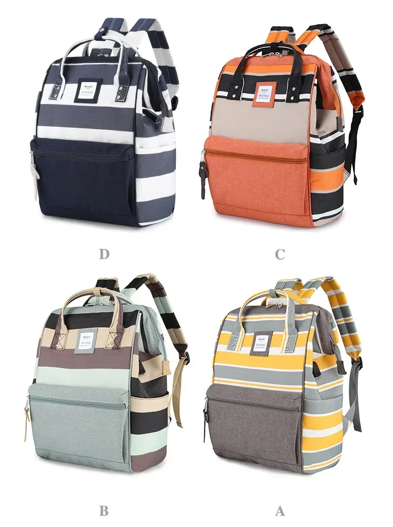 Fashion Anti-theft Travel Backpack Striped Mutil Color Female Backpack Waterproof Schoolbag Casual Shoulder Bag Bolsas Femenina