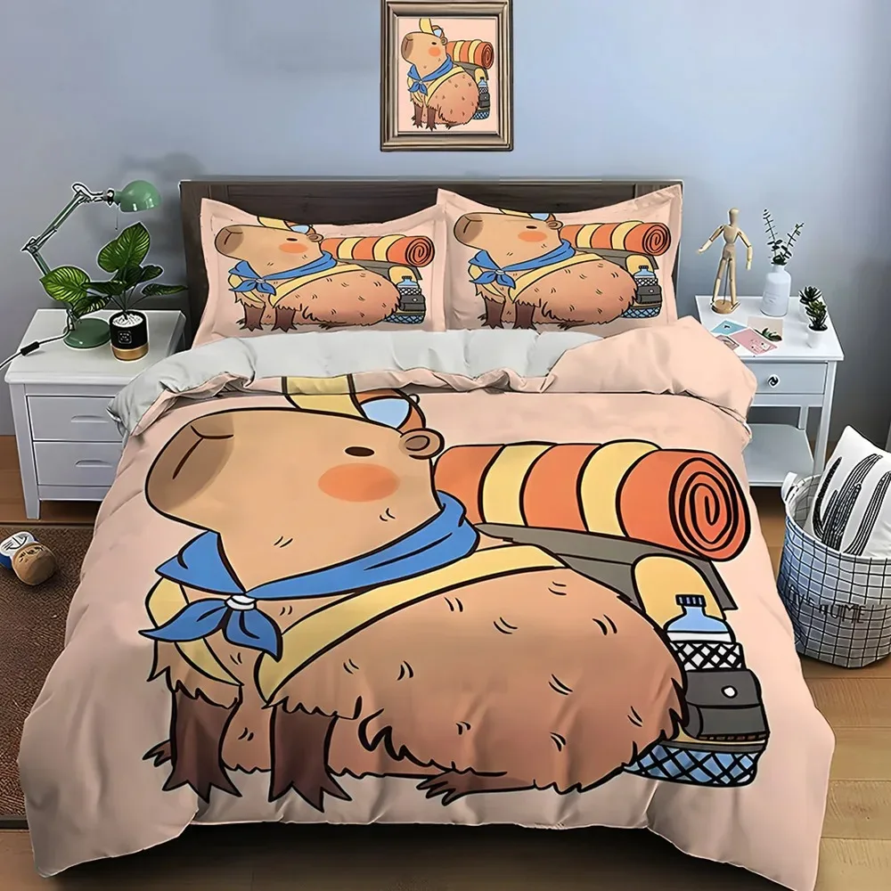 Cute Capybara 3D Bedding Set Cartoon Duvet Cover Set Duvet Cover Pillow Cover Home Textiles Boy Girl Bedroom Decoration