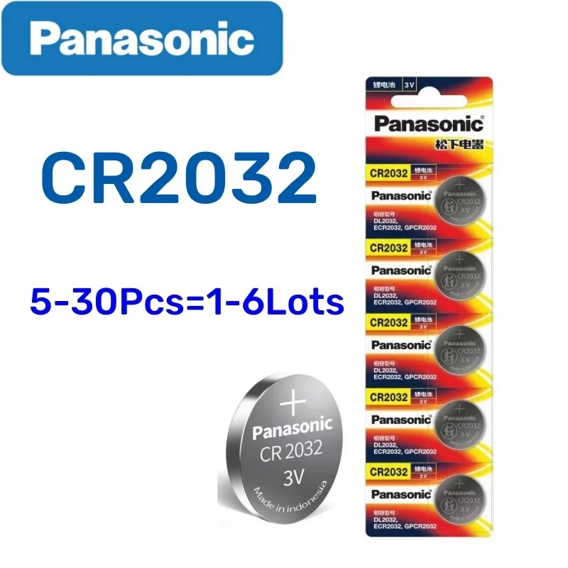 5-30pcs Original PANASONIC CR2032 CR 2032 3V Lithium Battery CR2032 Batteria CR 2032 Battery