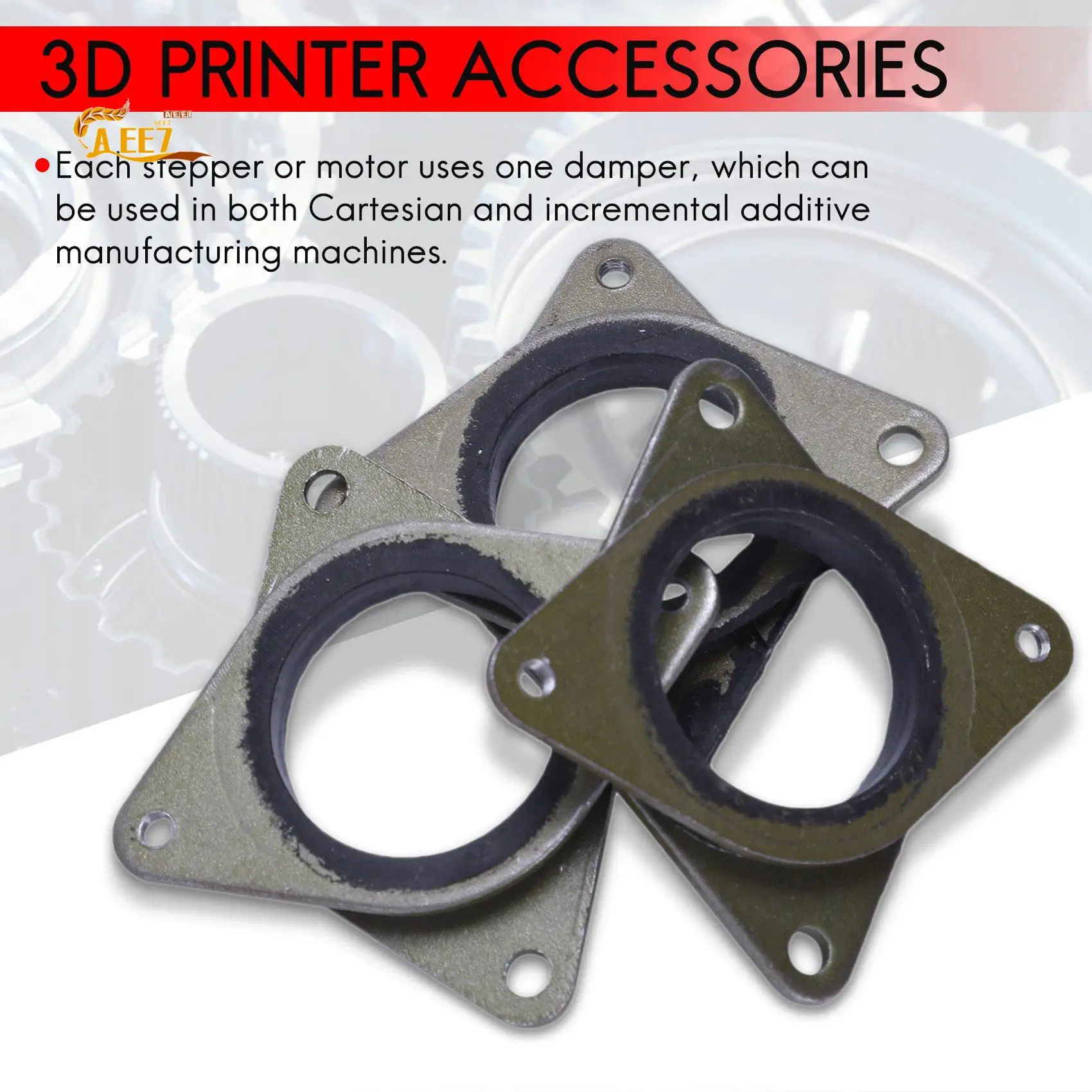 AEE7 アップグレード NEMA 17 ステッパー スチールとゴム製振動ダンパー M3 ネジ付き -CNC 3D プリンター Creality CR-10、CR-10S、エンダー用
