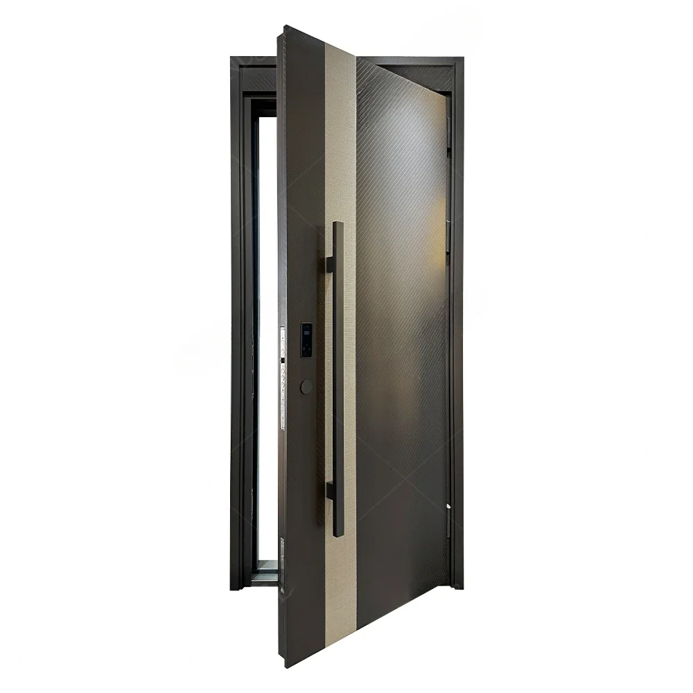 Best Quality Apartment Main Gate Design Solid Wood Entrance Door Aluminum Swing Casement Door