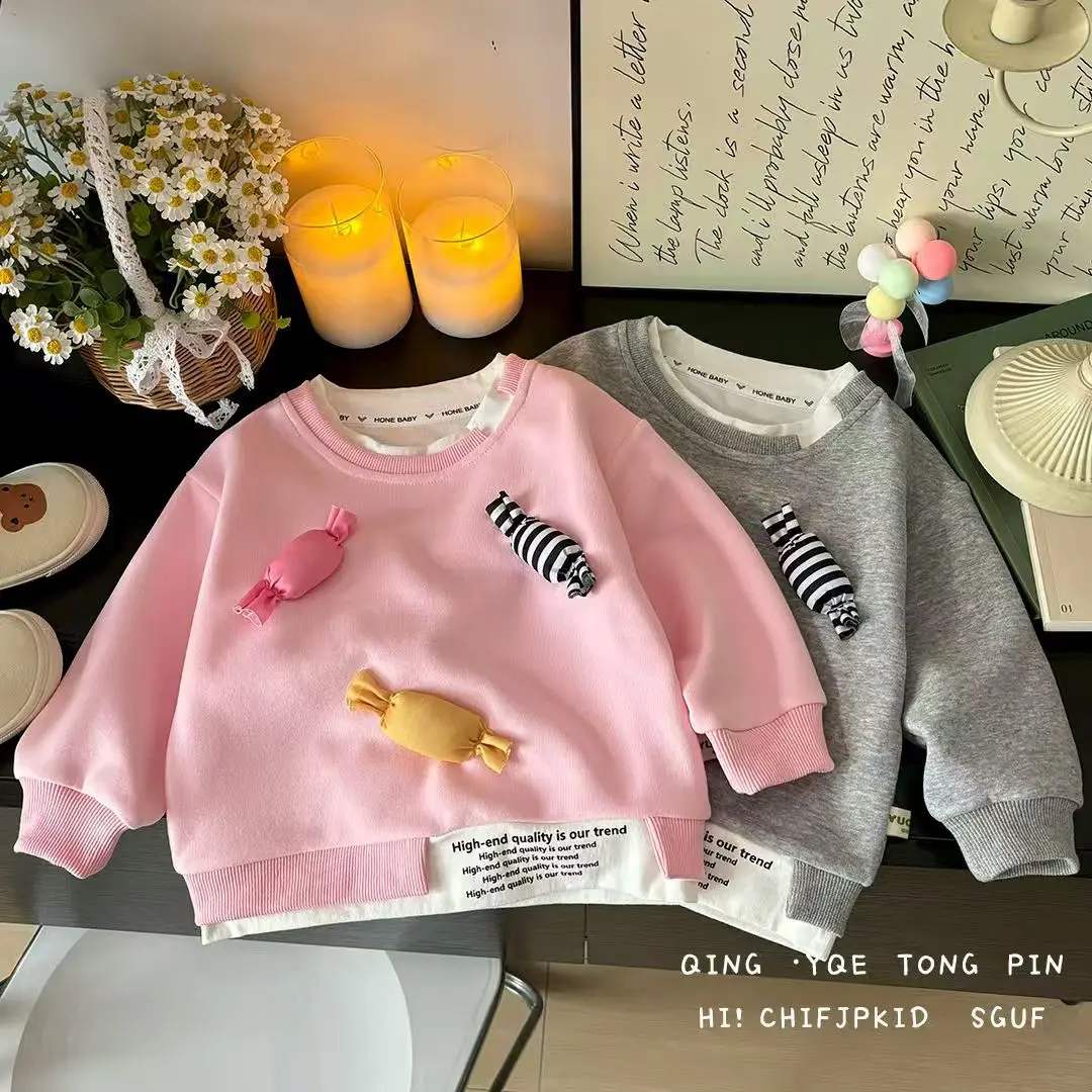 

Girls' Spring And Autumn Hoodie 2025 New Style Children's Leisure Vacation Two piece Long Sleeve Children's Western Style Top