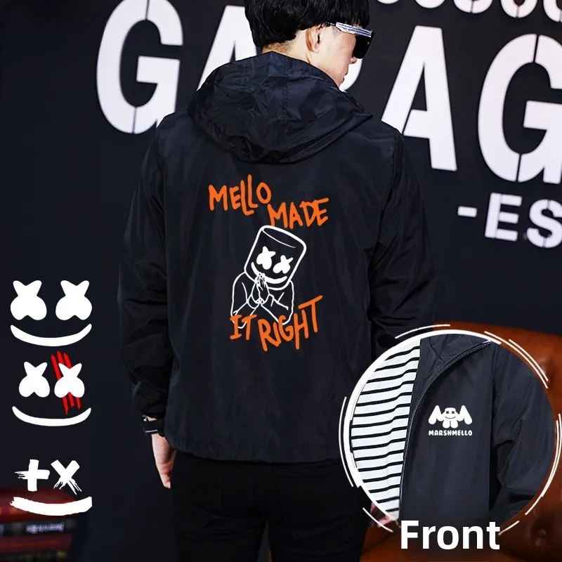 

Куртка Marmello DJ Electronic Music Cotton Candy Thin с капюшоном, верхняя одежда из полиэстера, на молнии, с длинными рукавами