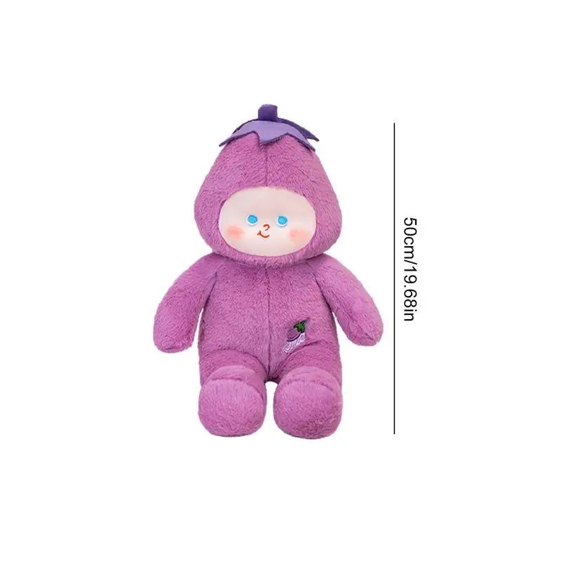 Juguetes de peluche de berenjena, juguetes de peluche de dibujos animados de vegetales suaves, muñecas huggables multifuncionales de peluche, adornos de cama para