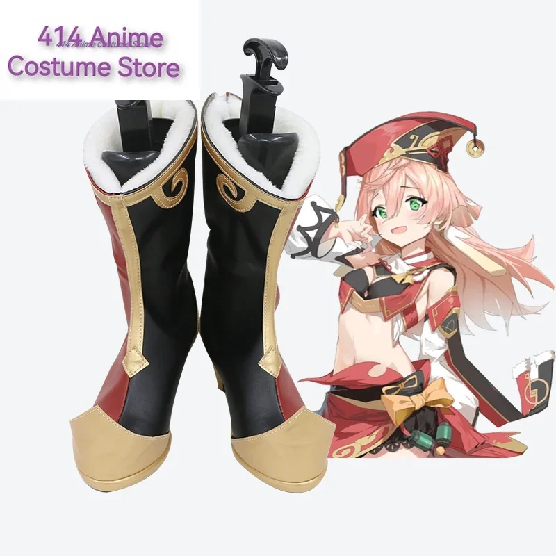 

New Game Anime Genshin Impact Yanfei Cosplay Shoes Boots Costume Halloween Party Outfit For Women Accessories Customization