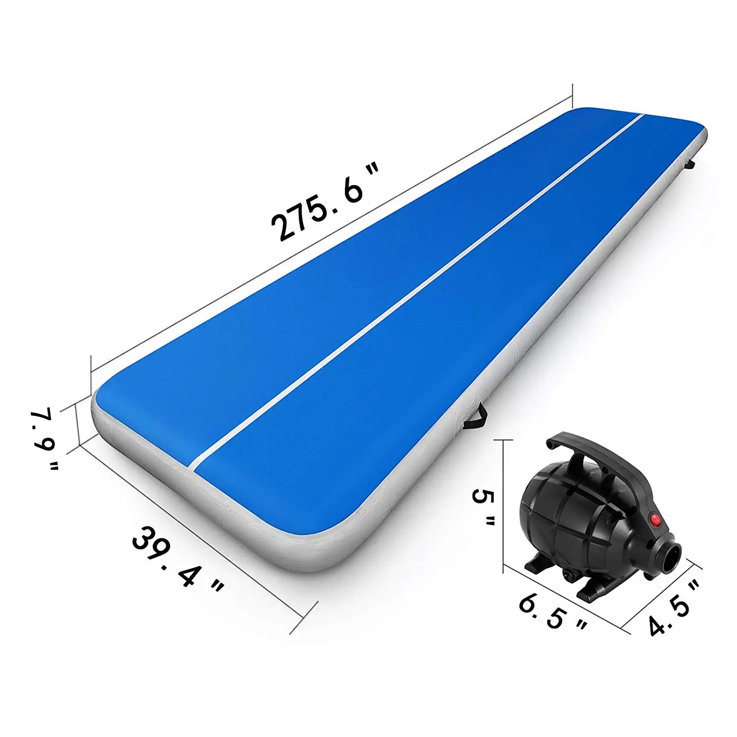 Aufblasbare Air Track Tumbling Matte Air Track Fußmatten 7x1x0,2 m Aufblasbare Gymnastik Tumbling Track Matte mit Pumpe