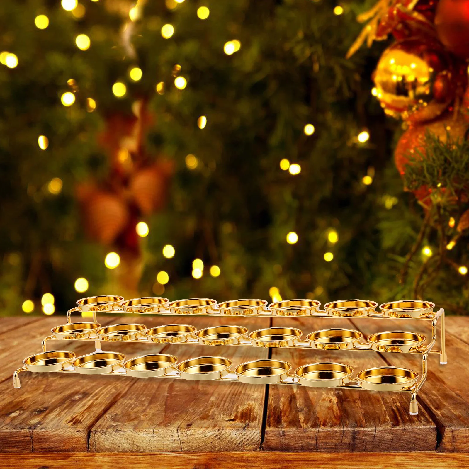 

3 Pcs Stylish Butter Lamp Holder Three Layer Metal Candle Stand Decorative Candelabras Centerpiece for Meditation and Home