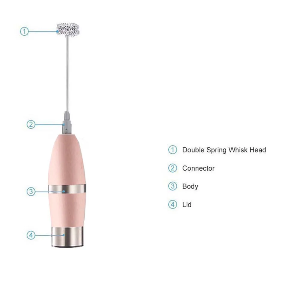 Milch Trinken Kaffee Schneebesen Mixer Elektrische Schneebesen Edelstahl-düse Schäumer Mini Griff Rührer Praktische Küche Kochen Werkzeug mit halterung