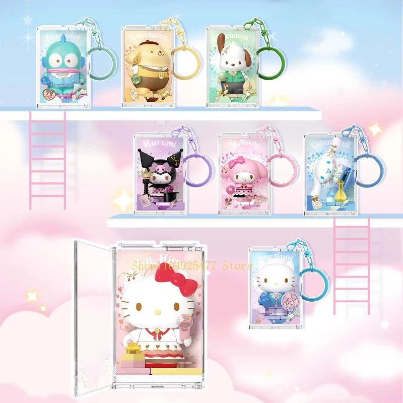 

AREAX Sanrio Charm Box Blind Box Small Particle Building Block Assembly DIY Puzzle Plaything Home Decor Model Gifts for Girls
