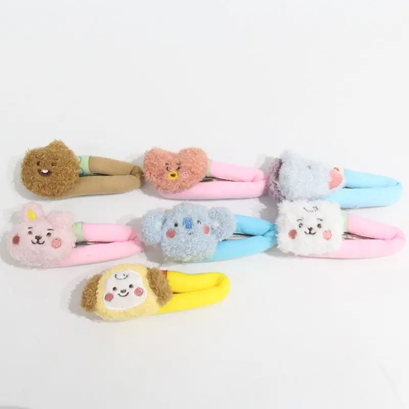 BT21 cartoon cute plush doll hair clip kawaii bubble break clip bangs clip hair accessories animation peripheral wholesale view 2