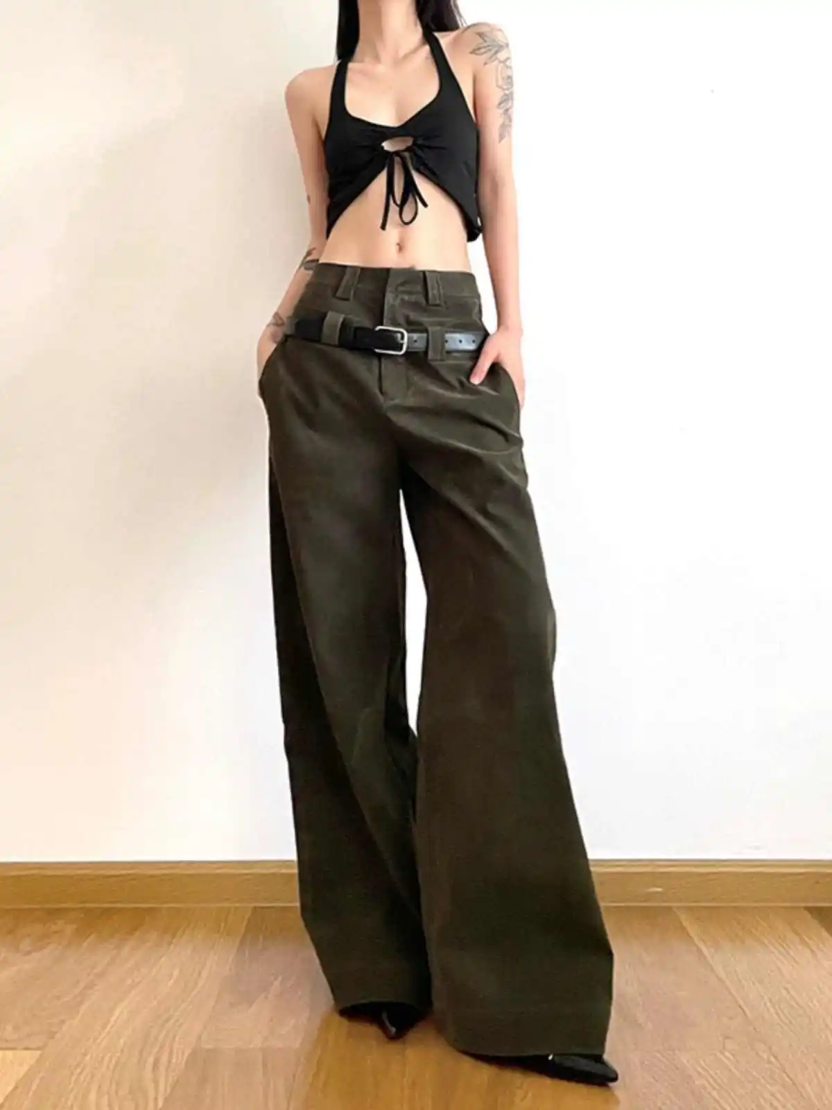 

American Retro Deconstructed Loose Women's Casual Pants Multi-Pocket Workwear Spring Autumn New Style Versatile Long Trousers