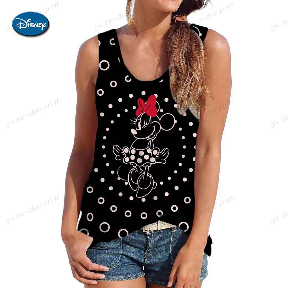 Disney kawaii engraçado regata mickey camiseta colete minnie mouse camiseta feminina roupas femininas kawaii tshirt