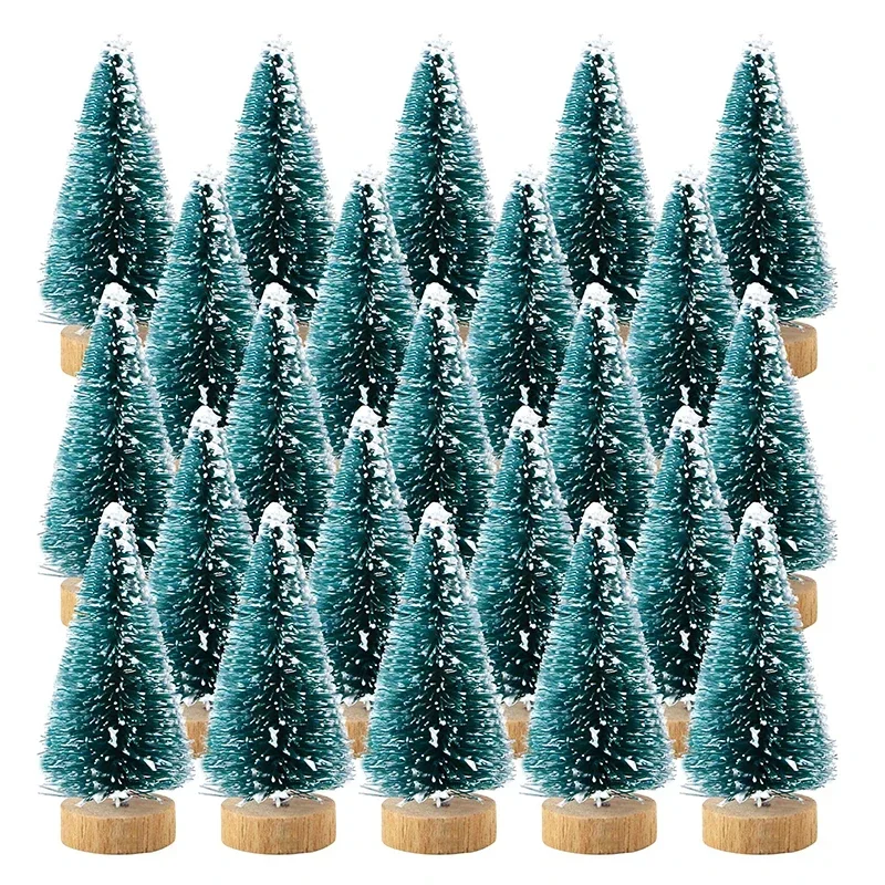 Juego de 12 Uds. De Mini árbol de Navidad, adornos navideños DIY, pino pequeño de 2023 años, adornos navideños, regalos de Navidad, decoraciones navideñas