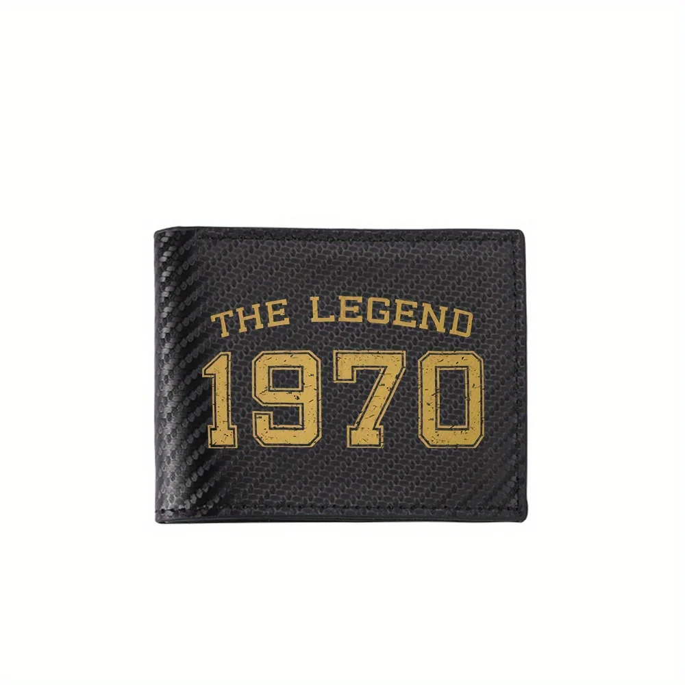

Legend 1970 vintage design black background. Men's Wallets Simple Business Modern Stylish Printing Design Gifts For Father Boyfr