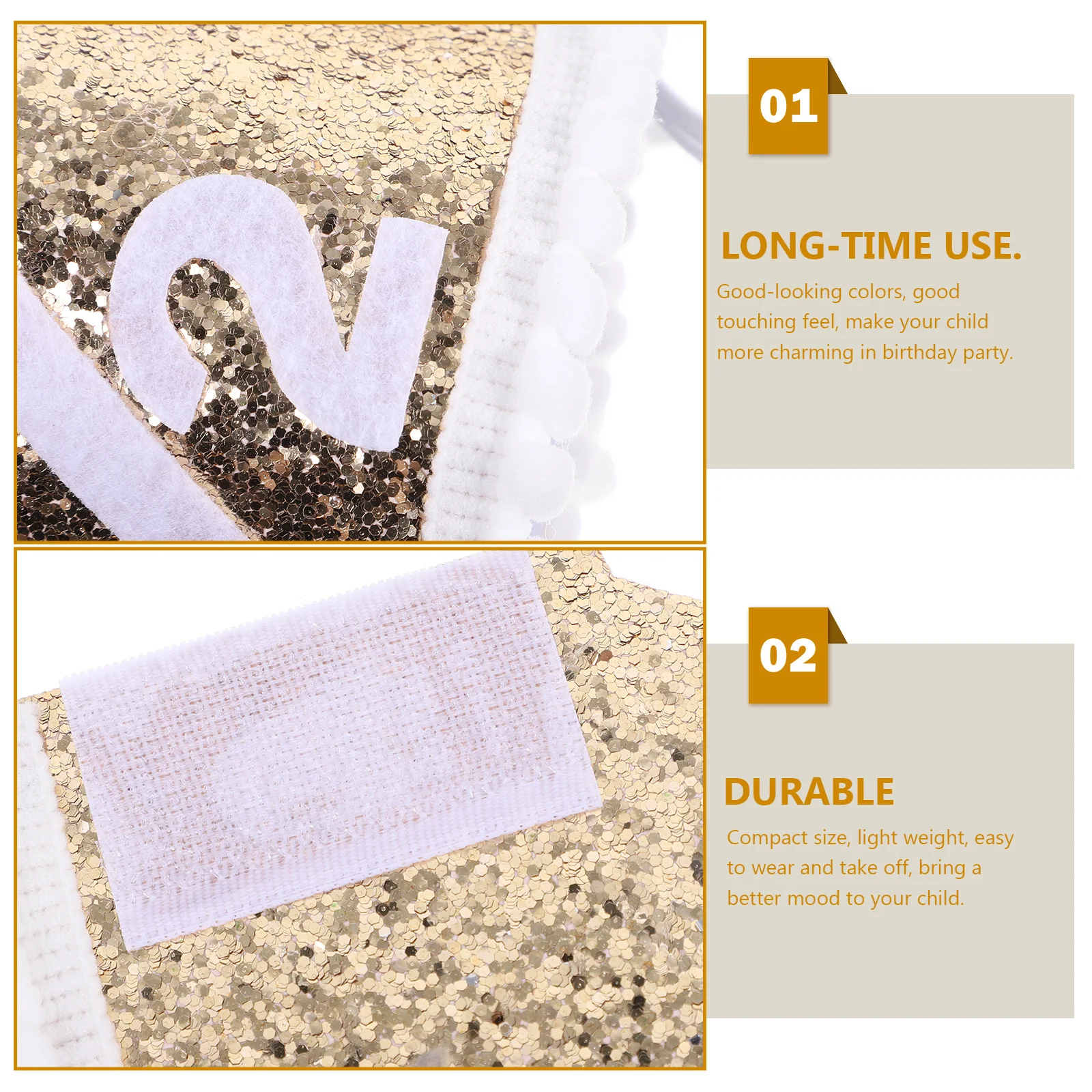 

1pc Crown Hat For Kids Birthday Party Cloth Hats Children 1/2 Birthday Headwear Decorative Celebration Party Hat Prop