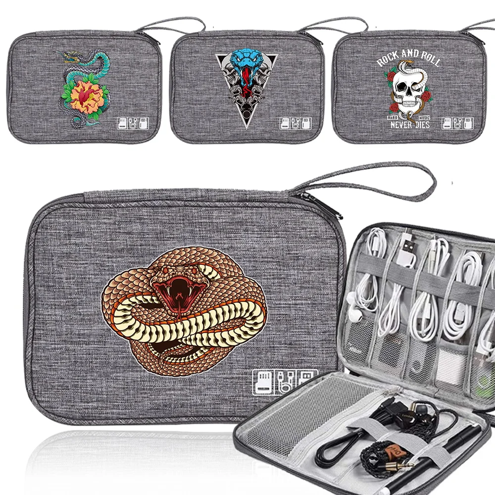 

Travel Electronic Accessory Storage Bag with Thickened Mesh Layer Compatible with All Data Cables and Headphones