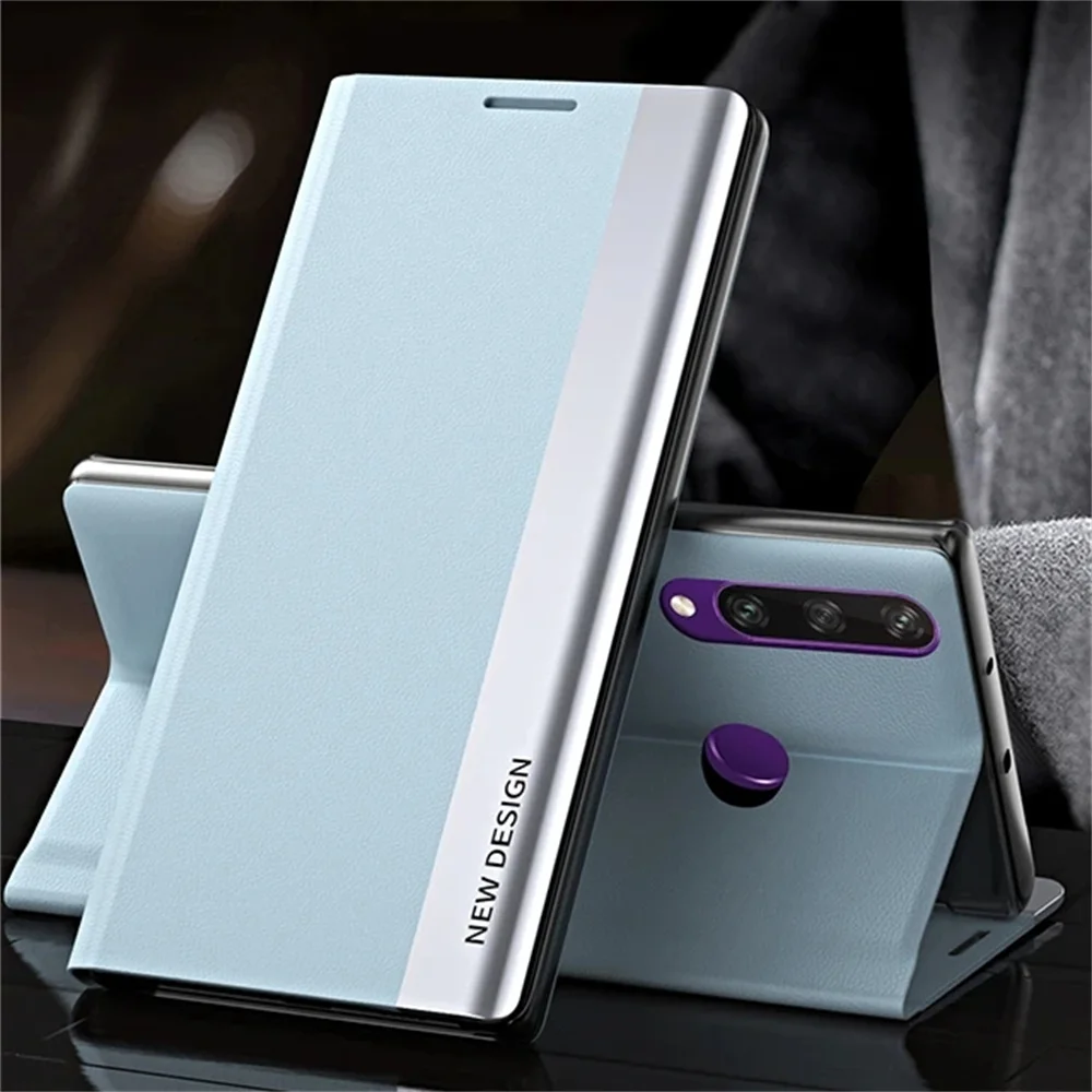 Flip Stand Holder Phone Cover For Huawei P30 Lite P40 Mate 40 30 20 Pro Y6P Y7P P Smart Z Y9 Prime 2019 Leather Plating Cases