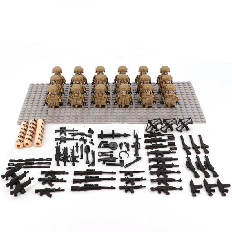 MOC – armes de soldats des Forces spéciales américaines, blocs de construction d'infanterie, accessoires modèles, figurines, Mini jouets, cadeau