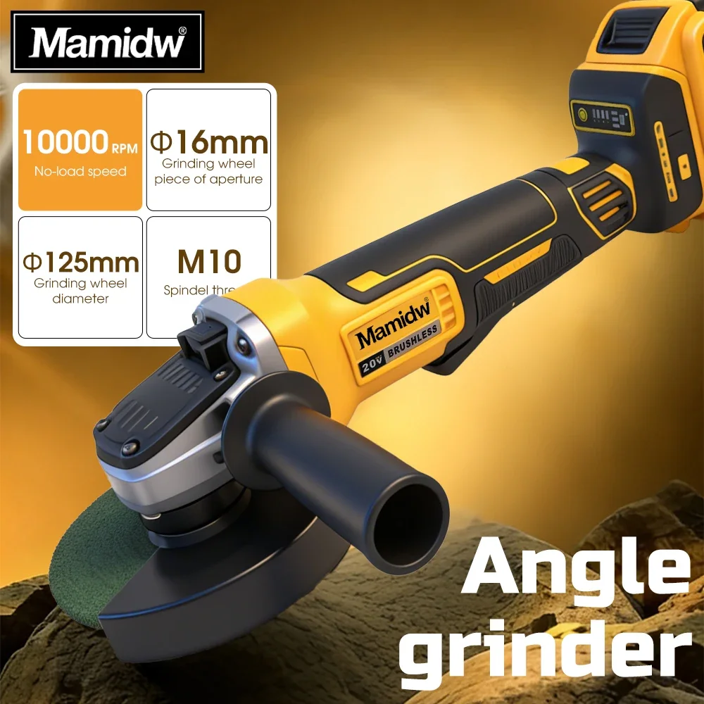 

00/125mm Cordless Angle Grinder Tool Only (No Battery) - 10, 000 RPM Brushless Motor, 3-Speed Control, Compact Design | Compatib