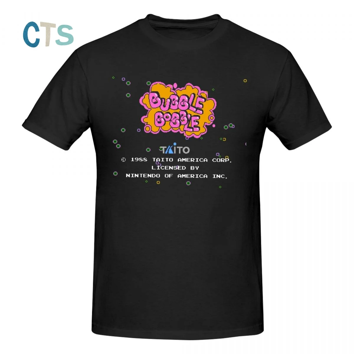 Bubble Bobble T-Shirts for Men Women Game Pure Cotton Tee Shirt Round Neck Short Sleeve T Shirts Birthday Present Clothing