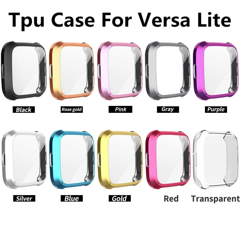 Ultra-thin Soft Tpu Case for Fitbit Versa /Versa Lite Waterproof Watch Shell Screen Protector for Fitbit Versa /Versa Lite