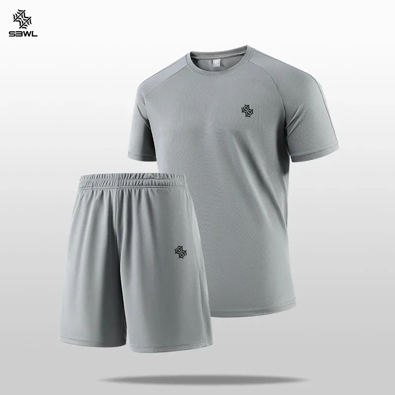 All-match summer men two-piece suit, breathable quick-drying textile, refreshing fit, will not cling when you swea view 2