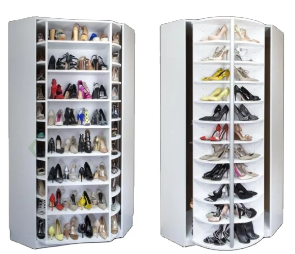 

Eco-friendly Material Large Closet Shoe Rack Cabinet 360 Degree Revolving Shoe Storage Cabinet