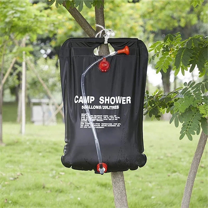 20L Foldable Solar Shower Bag Outdoor Bath Water Bag Camping Sun Compact Heated Water Shower Bags Scrubbing Pool Accessories