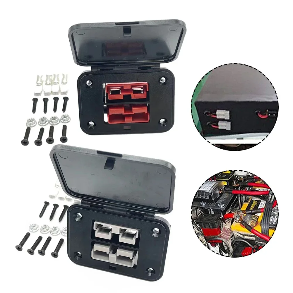 1Set 50A 600V Twin Dual Flush Mount Bracket For-Anderson Plug Power Connection Plug Connector Installation Bracket Install Panel