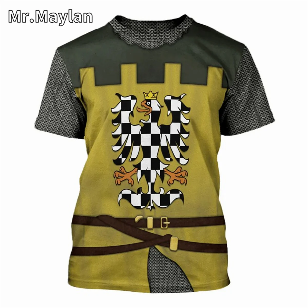 Medieval Knights Armor Cosplay Costume Tshirt 3D Men T shirt Vintage Fashion Short Sleeve Shirt Summer Streetwear Unisex Tee-024