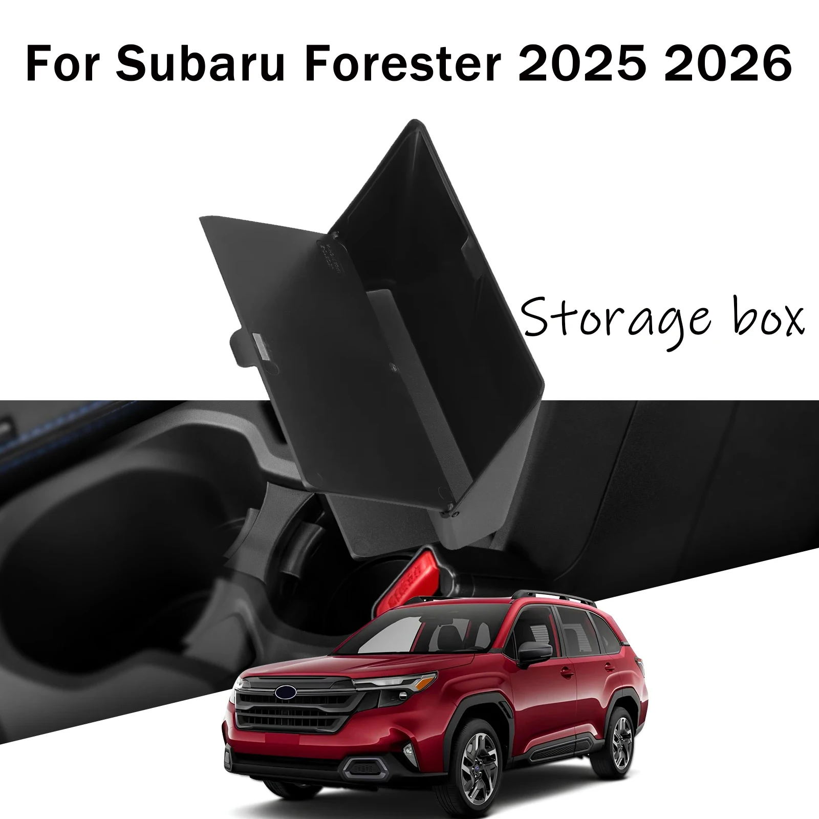 Armrest Storage Box Center Console Hidden Armrest Tray Organizer Car Accessories Black For Subaru Forester 2025 2026